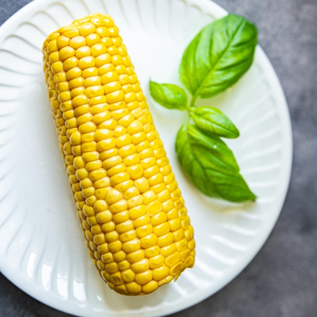 boiled cob corn cuisine fresh healthy meal food snack diet on the table copy space food background