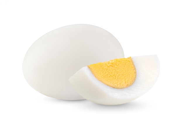 Boiled egg on white