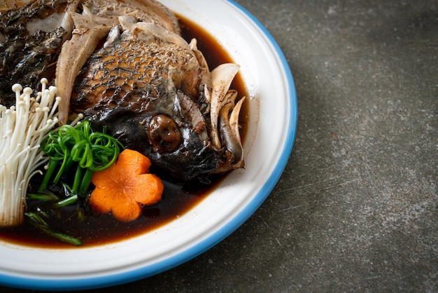 Boiled Fish Head with Soy Sauce