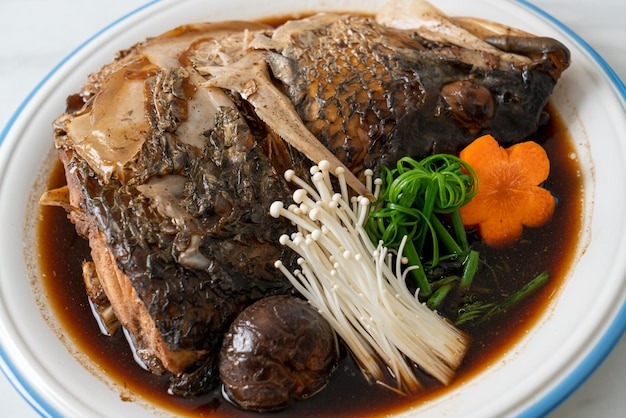 Boiled Fish Head with Soy Sauce