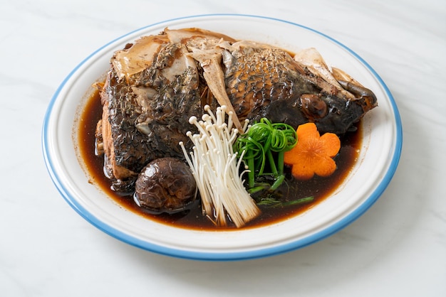 Boiled Fish Head with Soy Sauce