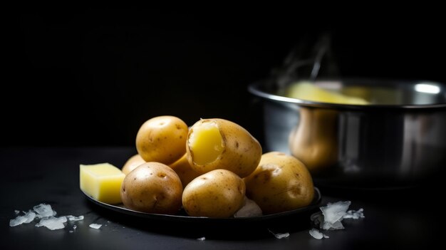 Boiled new potato Illustration AI GenerativexA