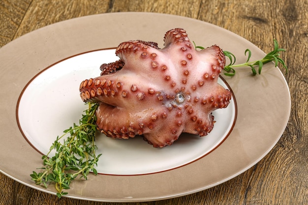 Boiled octopus