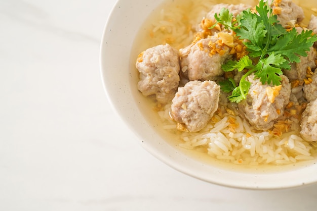 Boiled Rice with Pork Bowl