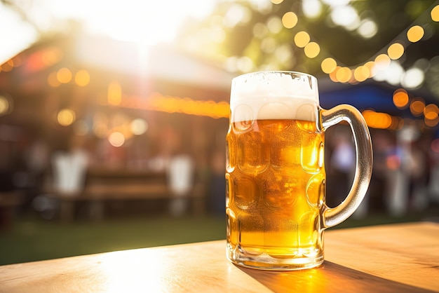 Bokeh background of street bar beer restaurant outdoor