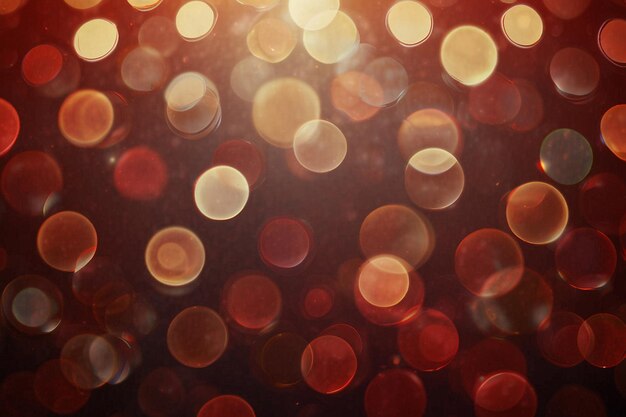 Photo bokeh light shimmering blur spot lights on red abstract background