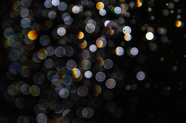 bokeh of lights on black background