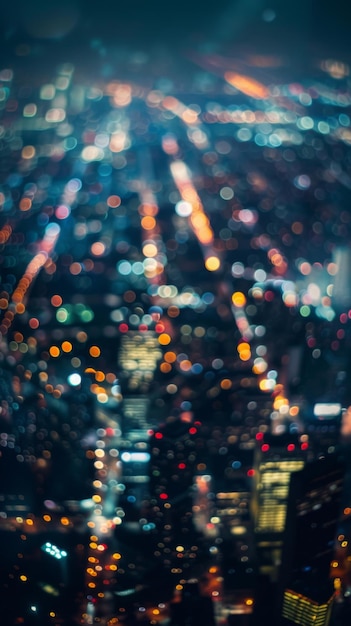 Photo bokeh lights of a bustling city at night urban landscape cityscape photography