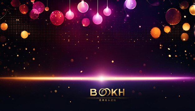 Bokeh lights effect on dark background design