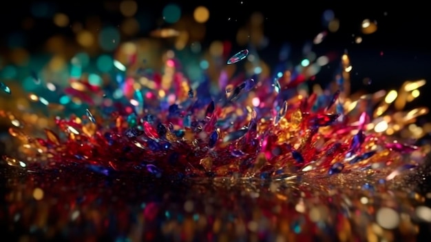 Bokeh particle falling abstract background Generative AI