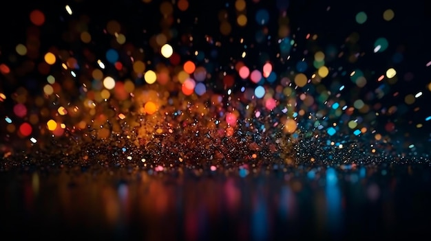 Bokeh particle falling abstract background Generative AI