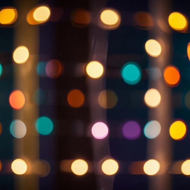 Bokeh And Retro String Lights In Festive Background