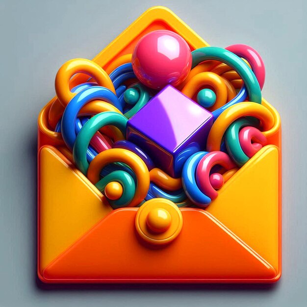 Bold 3d message icon for digital art enthusiasts