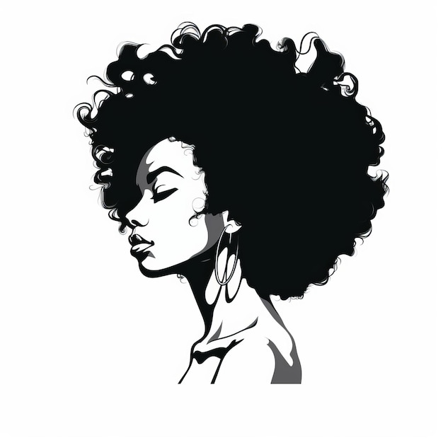 Bold Afro Woman Illustration Capturing The Essence Of The Moment