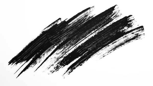 Bold Black Brushstroke Isolated on White Background Art