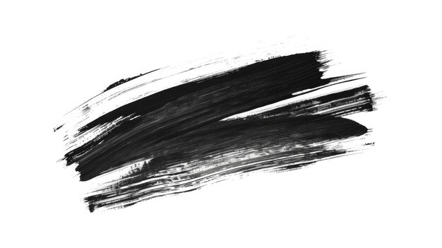 Bold Black Brushstroke Isolated on White Background Art