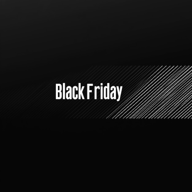 Photo bold black friday text on a sleek dark background with diagonal lines creating a modern and stylish look