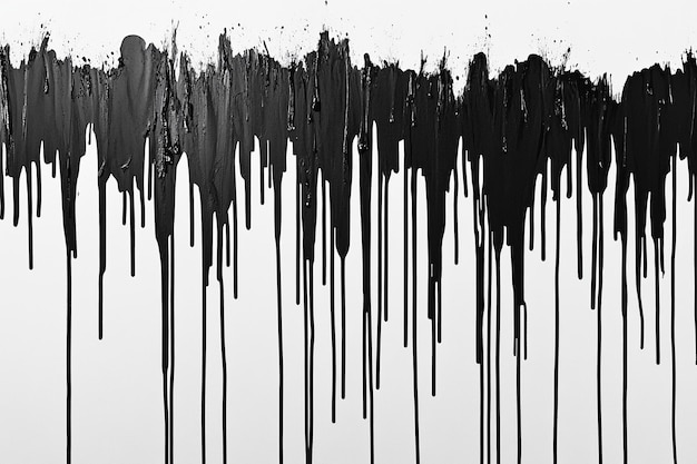 Bold Black and White Dripping Paint Illustration High Contrast Design Element