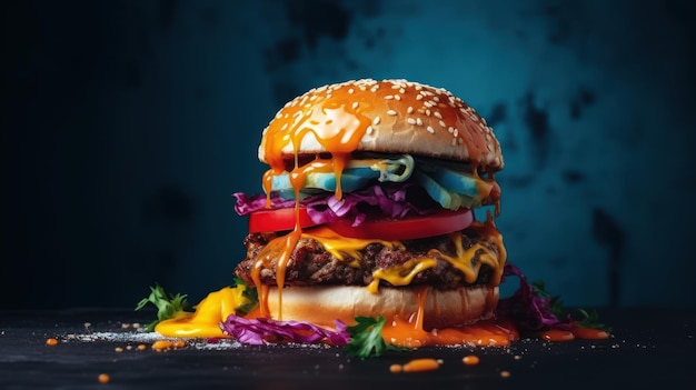 Bold and Daring Burger with Unconventional Toppings