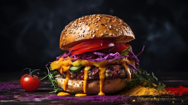 Bold and Daring Burger with Unconventional Toppings