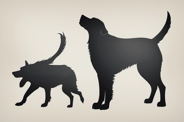 Photo bold dog silhouette art