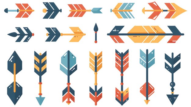 Bold and expressive arrow designs in red orange and blue hues featuring marker and brush stroke effects ideal for creative projects posters and digital illustrations