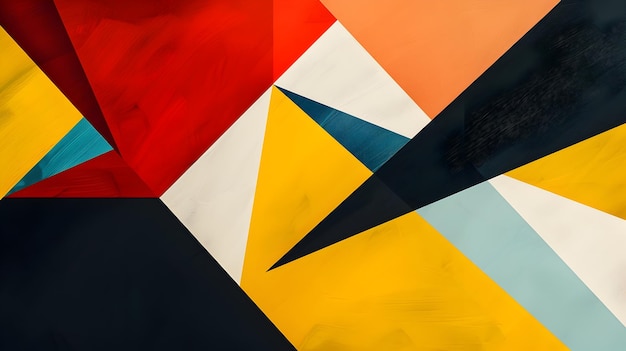 Bold Geometric Abstract Composition with Overlapping Primary Color Shapes