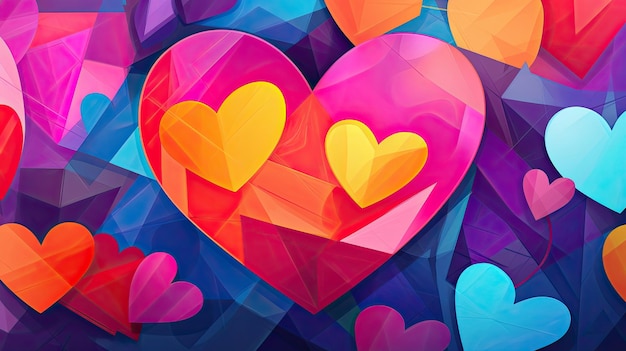 Bold Geometric Heart Background