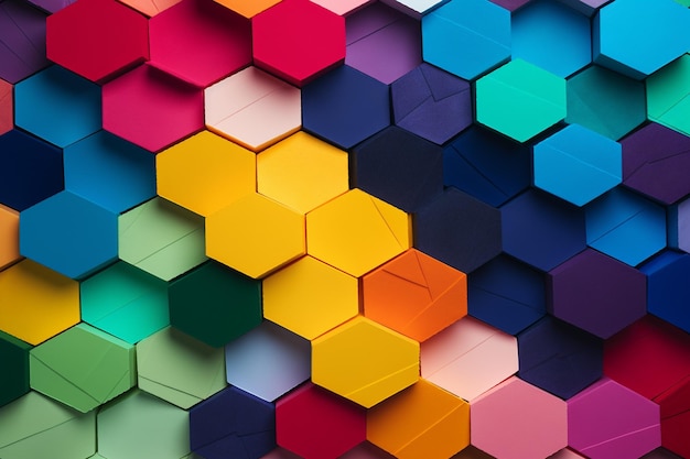 Bold Geometric Paper Hexagon Background