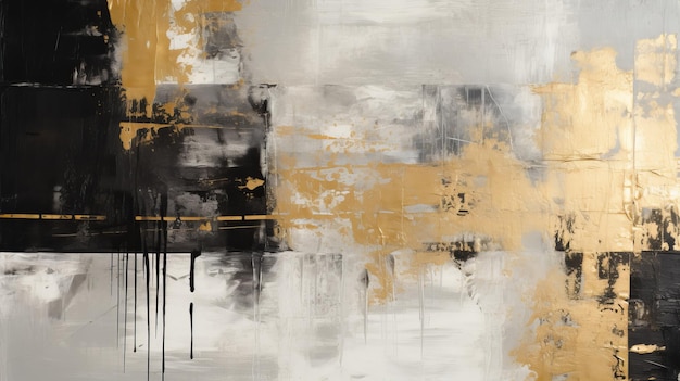 Bold And Graceful Abstract Gold And Gray Urban Emotions Painting