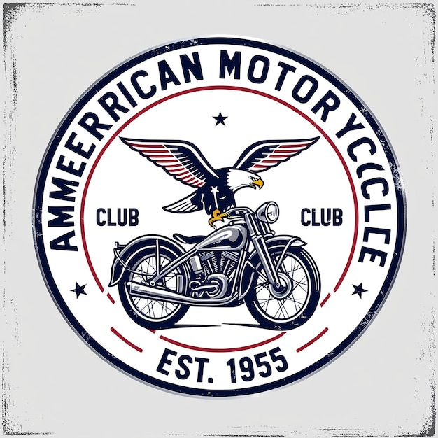 Photo a bold illustrative american motorcycle club logo