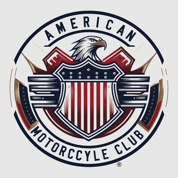 Photo a bold illustrative american motorcycle club logo