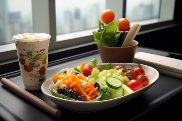 Bold Image Fresh Meal Salad Coffee