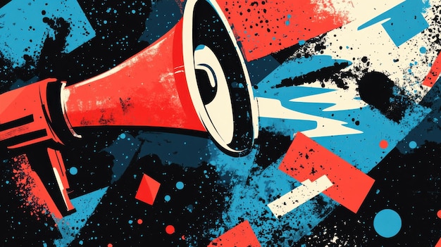 Bold Megaphone Illustration Freedom of Speech and Expression