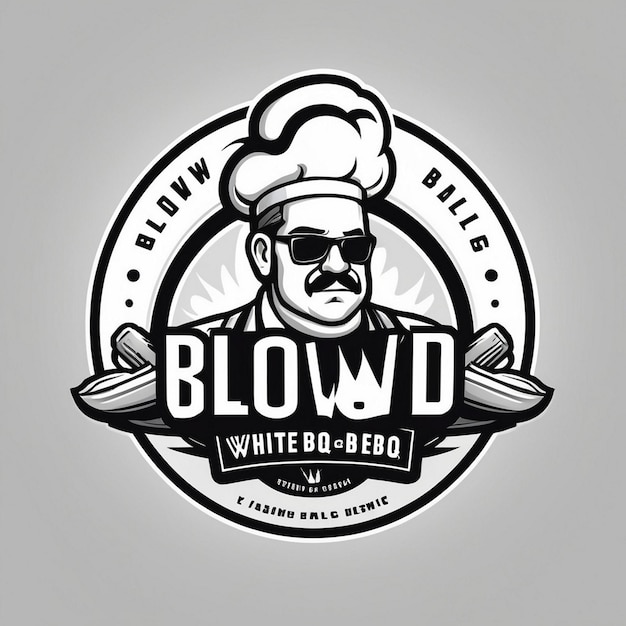 Photo bold and modern logo for blow white bbq company