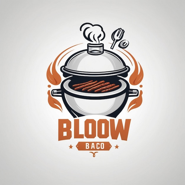 Bold and Modern Logo for Blow White BBQ Company