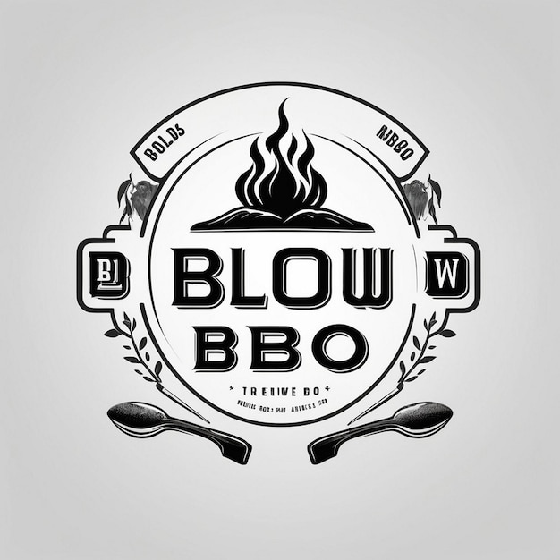 Photo bold and modern logo for blow white bbq company