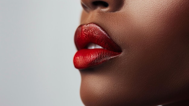 Bold Red Lipstick CloseUp Beauty Shot