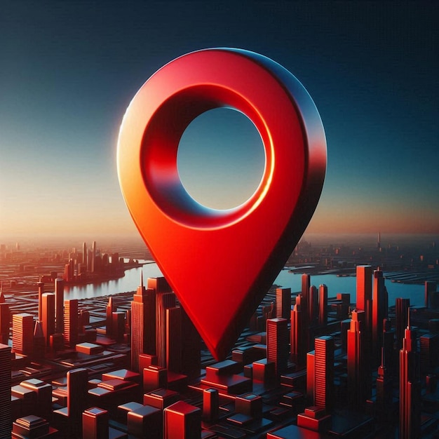 Bold Red Location Pin Icon