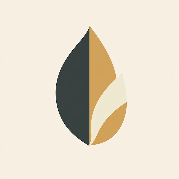 Photo a bold and simple logo for an organic food brand incorporating a stylized leaf and earthy tones