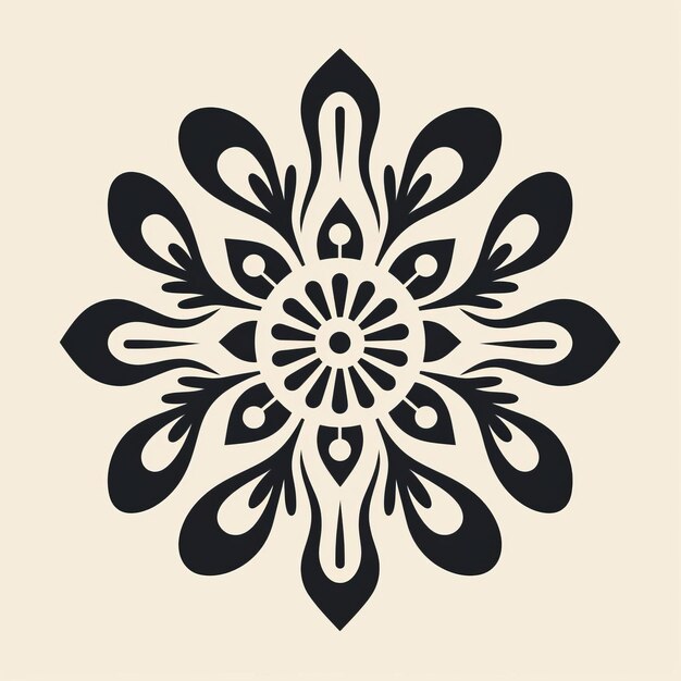 Photo bold stencil flower design iconographic symbolism on beige background