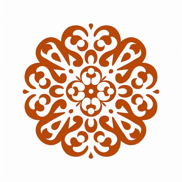 Bold Stencil Flower Pattern Ornament Minimalistic Rustic Icon