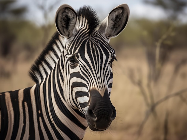 The Bold Stripes of the Zebra in Savanna