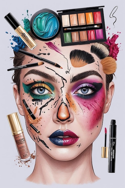 Photo bold ugly makeup looks for unique artistic expression