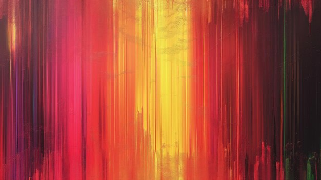 Bold vertical stripes of red yellow and green create a vibrant abstract painting