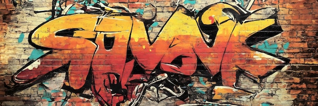 Photo bold and vibrant graffitistyle lettering