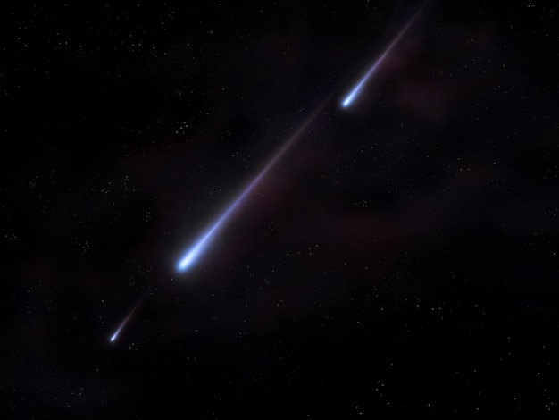 Bolides against the background of the night sky