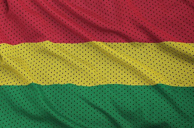 Bolivia flag printed on a polyester nylon sportswear mesh fabric