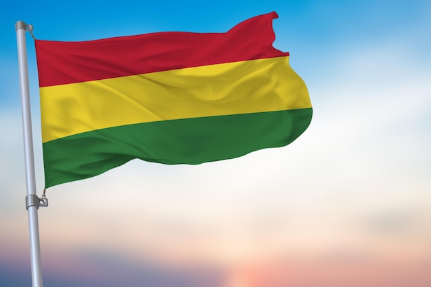 Photo bolivia waving flag on blue sky