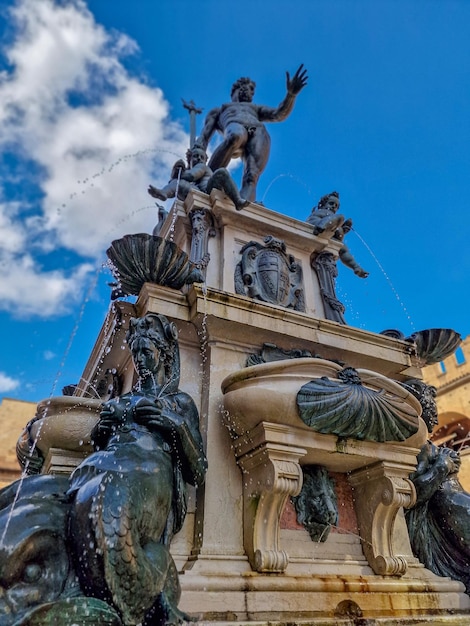 Bologna place piazza maggiore fountain detail